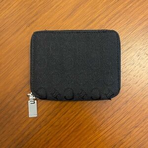 Celine C Logo Canvas Compact Coin Wallet
